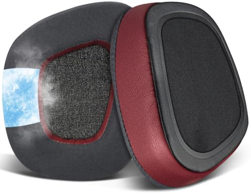 SOULWIT Gel de Refroidissement Mousse Coussin Coussinets pour Corsair Void/Void v2/Void Pro/Void Elite/Surround Wired & Wireless RGB USB Gaming Casques, Coussinets d’Oreilles en Tissu Soie Glacée