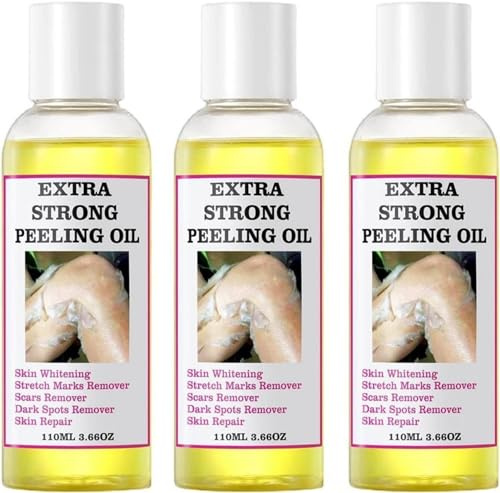 Olio Peeling Extra Forte, Olio Peeling Giallo Sicuro Extra Forte, Potente Scrub Corpo Contro Smagliature E Sport Scuri, Sbiancante Super Potente Per La Pelle Scura