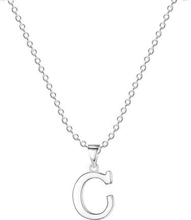 Symretie Damen Halskette mit Buchstaben Anhänger Silber Initialien Kette Edelstahl Buchstabenketten Personalisiere Silber Y Kette für Frauen Mädche