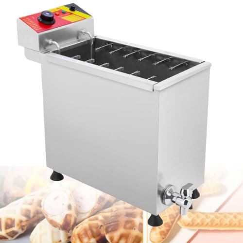 Hydravex Friteuse Commerciale pour Chien de maïs, 12 Crochets, Grande capacité, Automatique, bâtonnets de Hot-Dog au Fromage, friteuse électrique coréenne Profonde, Machine à collation pour Chien