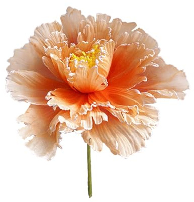 MINGZHE Peonie Finte in Seta con Steli, Peonie Artificiali Bouquet di Fiori in Seta Peonia Artificiale per Matrimonio, Casa, Festa, Ristorante(arancia)