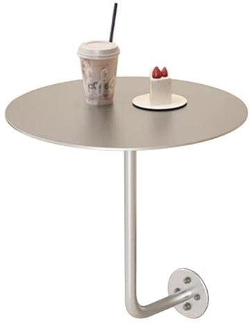 Junvstor Wandtisch – runder Bistrotisch zur Cocktail-Montage, schwebender Küchen-/Esstisch aus Edelstahl, Getränketisch für Kaffee, Kleiner Akzenttisch, Frühstückstisch für die Wand(50x50x45cm)