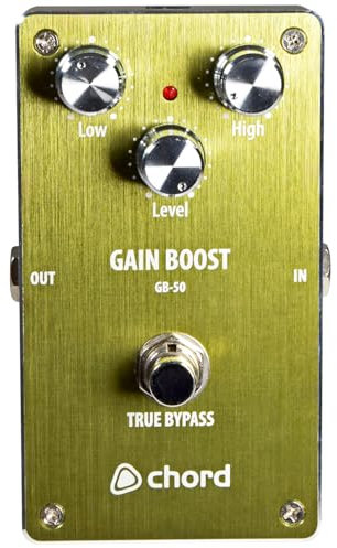 Chord | Guitar Effects Pedal | GB-50 Gain Boost Pedal: Elevate Your Guitar Tone with 2-Band EQ for Amplifier Distortion and Solo Boosting, Strong Aluminium Housing