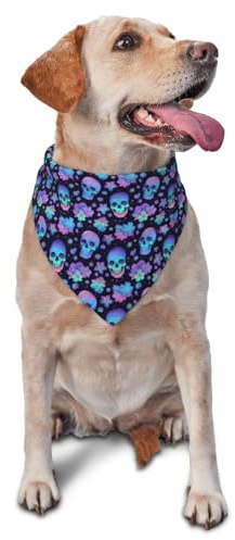 Hundehalstuch, Totenkopf-Blume, lustig, Dreieck-Lätzchen, Hundetaschentuch, niedliches Hundezubehör, Hundehalstücher