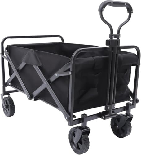 Générique Chariot De Transport Tout Terrain - Poignée Réglable Et Pliable, Capacité 80 Kg - Idéal pour Plage, Camping, Shopping (Roues Gonflables, Design Compact)