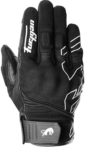 Furygan Jet NEON D3O - Motorradhandschuhe für Herren - 100% Lederhandfläche - Komfort - Sommerhandschuhe - Atmungsaktiv & Leicht - Bildschirmkompatibel - Touchscreen, Schwarz-weiß