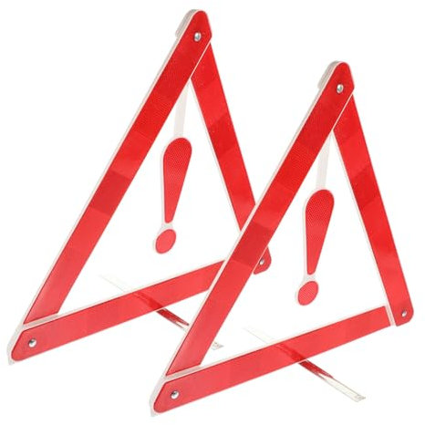 CHICAMPERA Triangolo di Emergenza per Auto Treppiede Pieghevole Set da 2 Pezzi, Kit di Sicurezza Stradale Resistente e Stabile per Manutenzione Veicoli e Assistenza su Strada