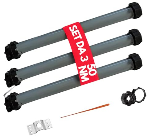 OWIJI Motore Tapparelle Elettrico 50 NM Set da 3 Tapparelle 100 Kg Avvolgibile Silenzioso 205W Kit Montaggio Completo Casa Ufficio