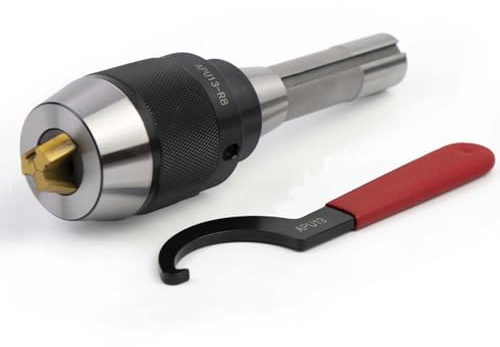 Kraciva 1/32-1/2 Integrated R8 Keyless Drill Chuck Special Titanium Jaws for Vertical Milling Machines, Drilling and Milling MJachines, CNC Machining Centers, Etc (R8-1/2 (APU13))