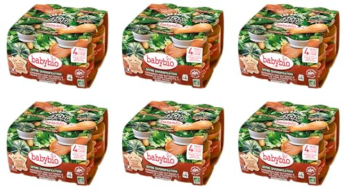 Babybio Multipack Mes premiers Légumes - 100% des Fermes - BIO - 4+ mois - 4x130g - Lot de 6