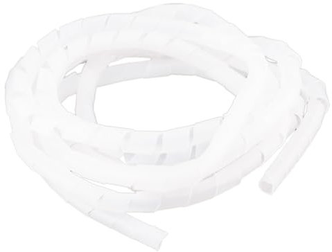ANSIEDIO Kabelschlauch Kabelspirale Spiralband Kabelschutz Flexibler Spiralschlauch Kabelorganisation, Weiß Φ16mm (Länge 5m)