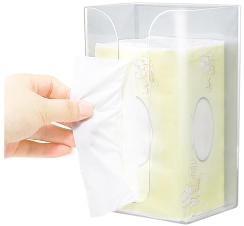 2 Pezzi Dispenser da Parete, Senza Foratura Scatola Porta Fazzoletti Pratica per Asciugamani, Supporto Autoadesivo da Muro per Bagno Cucina Ufficio