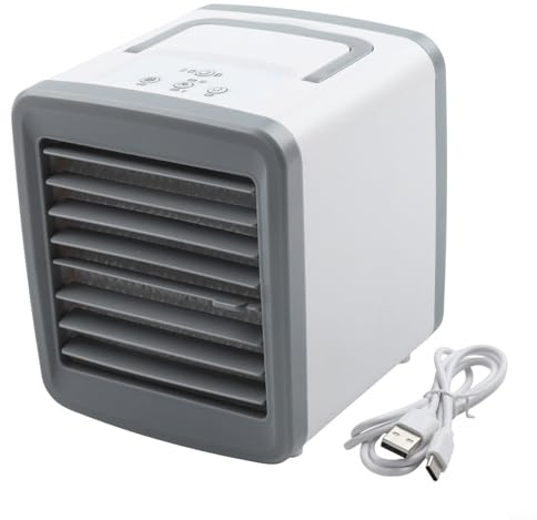 HpLive Mobiler Auto Luftkühler USB Tischventilator mit Befeuchtung 2 Geschwindigkeiten Nebelventilator für Büro