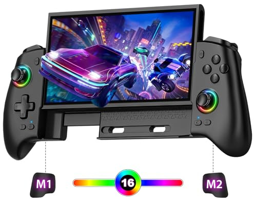 ZRZLMVP Wireless Switch Pro Controller für Switch 2/Switch 1/Switch OLED | 16 RGB, One-Piece Controller, Switch handheld Controllers mit Hall Effekt Joysticks, Programmierbar, Wake Up, Turbo,Vibration