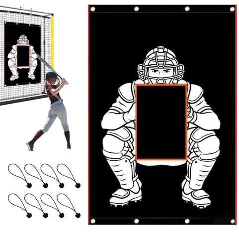 Filet D'Arrêt Pour Cage Batting avec receveur portable | Pour Cage Batting Baseball Pour Extérieur, Jardin, Cour, Terrain, École, Pratique, Entraînement Et