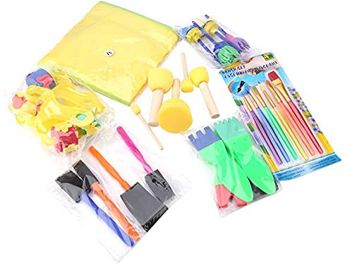 Målningssvamp borste Roller Set Barn Barn Educational Tool Kit