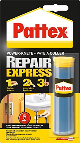 Pattex® Zweikomponentenkleber (Büro, Basteln) Repair Express Powerknete, nicht irritierend, transparent, Kartusche, 48g