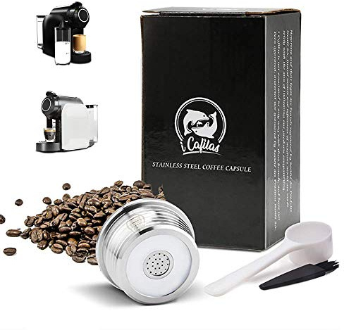 i Cafilas Cápsulas Filtros de Café Recargable Reutilizable para Delta Q,cápsula Recargable de café de Acero Inoxidable para Delta Q(Cápsula)