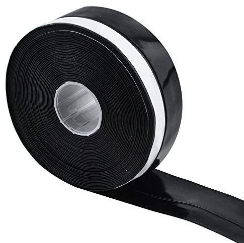 Morobor 1PCS Silicone Seal Strip, 8M Door Strip Bottom for Doors Silicone Sealing Sticker Adhesive for Doors and Windows Gaps of Anti-Collision Silicone (25MM, Black)