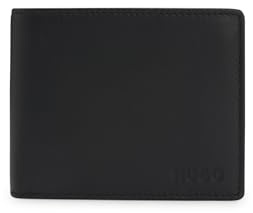 HUGO Herren Subway Trifold Klapp-Geldbörse aus Leder mit geprägtem Markenlogo