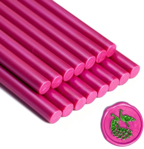 Wachssiegel Stock, Zifospy 15 Stück Klebepistole Wachs Siegel Stock für Siegellack, Siegellack Stock für Hochzeitseinladungen, Karten, Umschläge (Rose Pink)
