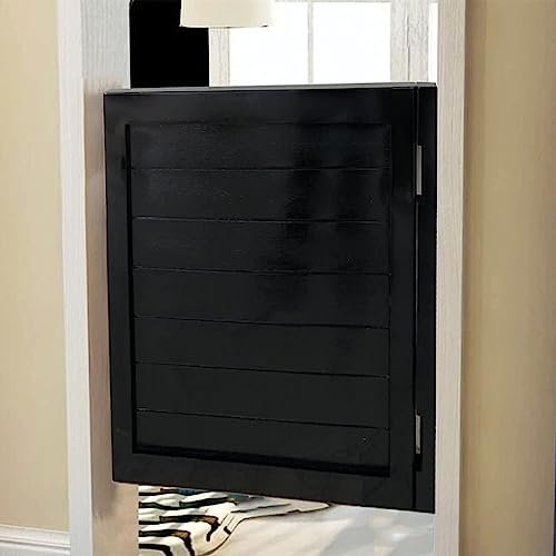 YANBI Schwingtür, Café-Pendeltür aus Holz, Schwarz, W85xH90cm (33 7/8 x 35 3/8), Automatisch Schließendes Scharnier, Innenküchen-Kuhhirtentüren für Den Thekeneingang des Pubs