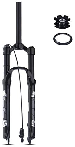 ZECHAO Forks MTB Fahrradgabel,Aluminiumlegierung 26/27.5/29 1-1/8 Mit Skala 100mm Reise 1-1/2 Luftgabel 9mm Schnellspanner Fahrrad Federgabel (Color : Straight Remote Lock, Size : 29inch)