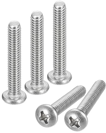 sourcing map 20 Stück #8-32x1 Linsenkopfschrauben mit Kreuzschlitz, Edelstahl 304 Maschinenschrauben, Vollgewinde Metallschrauben, Geräteschrauben, Flachkopfschrauben, für Möbel Maschinen