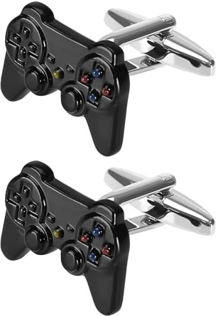 Be In Your Mind 2 Stück Manschettenknöpfe, Game-Controller Gamepad-Griff Manschettenknöpfe, Kupfer, Hochzeits-Manschettenknöpfe, Herren-Manschettenzubehör für Männer Jungen