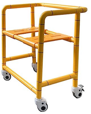 Dusch und Toilettenstuhl Fahrbar Höhenverstellbar WC Armlehnen Toilettenstühle Gehhilfe mit Bremsrädern Badezimmerstühle Geeignet for Ältere Menschen