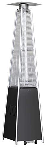 Waterproof Outdoor Garden Gas Heater with Temperature Control Flameout Switch/Wheels for Balcony, Courtyard, Garage, Patio