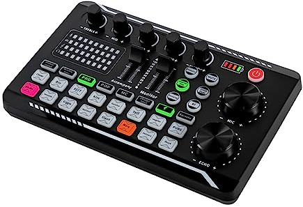 Multifunktionaler Audio mixer F998 Soundkarte Bluetooth Mixer Effekten und Sprach Wechsler Universal Broadcast Voice Changer Live Broadcast