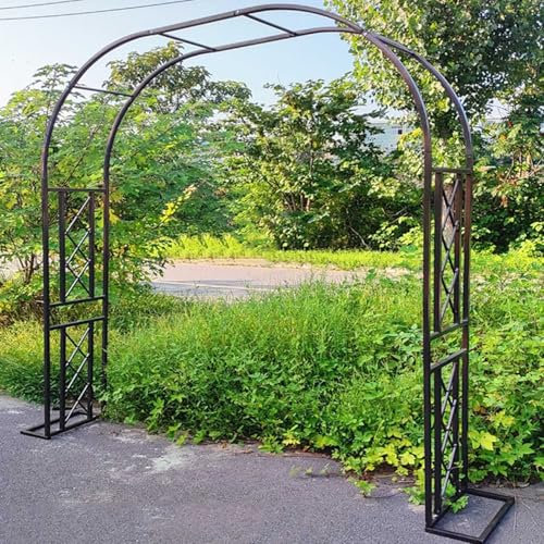 Arche Jardin pour Grimpantes, Arceau à Rosier Grande, Large 140cm 180cm 220cm 260cm 300cm 340cm pergola en Metal, Robuste Arche de Mariage Acier(Brown,140cmx230cm)