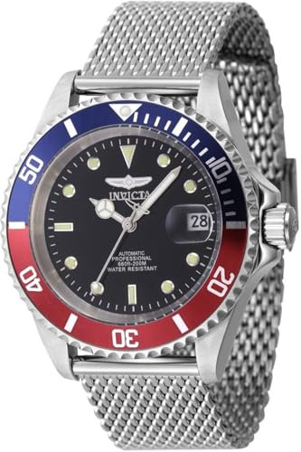 Invicta Pro Diver 47721 Herren Uhr - Wasserdicht - Analog - Automatikuhr - Edelstahl mit schwarzen zifferblat - 40mm