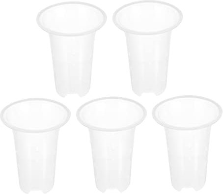 OFFSCH 5pièces Pots De Plastique Transparent pour Orchidées Bacs De Plantation Épais Et Aérés avec Drainage pour Intérieur Et Extérieur
