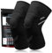 YOLONCE 2 Pcs Genouillère pour Homme et Femme,Genouillère de Sport,Genouillère Arthrose Genou,Élastique Respirant Genouillère Sport pour course à pied et entraînement,Noir,M