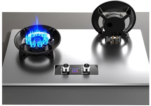 Cuisinière À Gaz 75 Cm En Acier Inoxydable, 2 Brûleurs, 29 002 BTU, Conception Rabattable, Minuterie De 180 Minutes (indépendante Des Deux Côtés), Dispositif De Protection Contre Les Extinctions Accid