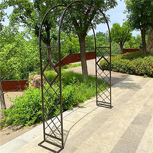 Arche de jardin en fer forgé - Plantes grimpantes - Pergola - Pour décoration de mariage en extérieur - 220 cm - Bronze