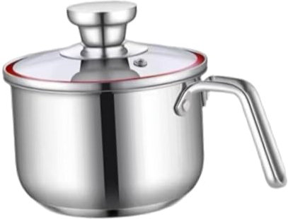 FLCPJGV Cacerola para Leche, Olla con Tapa de Vidrio, Utensilios de Cocina para hervir, 10x14.5x10cm