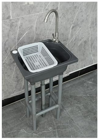 XRB2050 Lavabo del Bagno, 38x28x79 cm / 15x11x31 Pollici Lavatoio in Resina, Lavandino del Bagno per WC Bagno Lavanderia Garage Uso Comune D Rubinetto