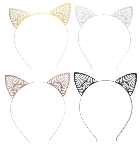 FRCOLOR Modisches Haarband Mit Katzenohren Aus Metall 4-ohr-stirnband-set Für Halloween Partys Und Auftritte