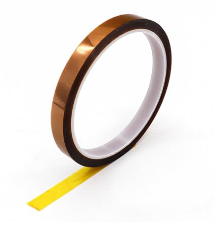 Misuyue Cinta Kapton de 10 mm, cinta adhesiva antiestática resistente al calor hasta 300 ℃, 33 m/108 pies, cinta aislante de poliimida para impresoras 3D, soldadura, sublimación, placas de circuito
