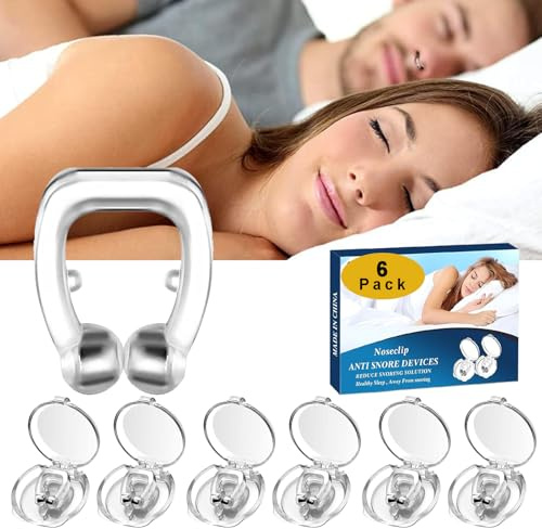 6 PCS Anti Schnarch Nasenclip, Schnarchstopper zum besser Schlafen & Atmen, Antischnarchen Snore Stopper Möglich bessere Atmung für Ruhigen Schlaf Nasendilatator Nasenspreizer (BLUE-6PC)