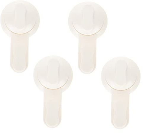 HAMPPLIES Ganci a Ventosa Resistenti 4 Pezzi per Doccia e Cucina in Pp Bianco, Ganci Riutilizzabili per Appendere Abiti e Sciarpe senza Forare Muri