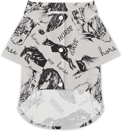 Reitsport mit Pferden, Hunde-Shirt, weich, atmungsaktiv, Hunde-T-Shirt, Sommer-Knöpfe, Kleidung, atmungsaktiv, Haustierbekleidung, Alltagskleidung, XS
