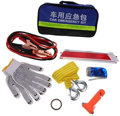 Hemobllo Kit Outils Urgence Automobile Multifonction Accessoires Voiture Durables pour Inspection et Dépannage Routier Trousse Pratique pour Sécurité et Secours Véhicule