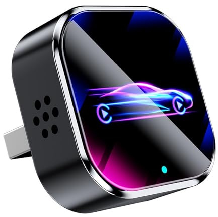LDBKFD 2 en 1 Adaptador CarPlay Inalámbrico para Kia Seltos 2025, Dongle Mini USB Convierte Cableado A Inalámbrico, WiFi 5GHz,Black