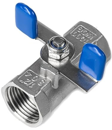 Kugelhahn mit Schmetterlingsgriff aus Edelstahl 304 – einteiliges Ventil mit 1/4'' bis 1'' Innengewinde – 1 Stück(1/4Inch)