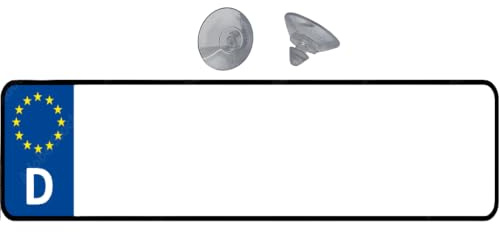 Albatros GmbH EU Namenschild incl 2 Saugnäpfen, Deutschland 'D' Kennzeichen, Weiß, Europäisches Design, Ihr Name, Bitte Fragen Sie Uns nach Ihrem Wunschnamen, VIELE Namen auf Lager !