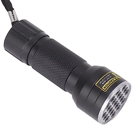 Hyuduo Linterna UV de 21 LED, Luz Negra, Linterna LED de Luz Negra de 395 Nm, Alimentada por Batería de 3 AAA, para Detección de Manchas Secas de Orina de Mascotas, Inspección del Hogar y Uso en